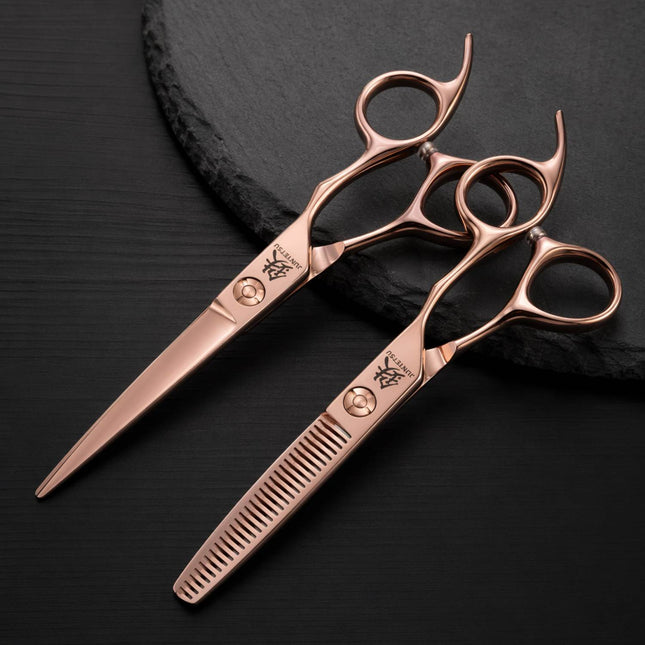Juntetsu Rose Gold VG10 Pro Scissors Set - angled view