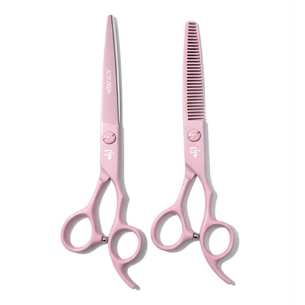 Ichiro Pastel Pink Hair Cutting and Thinning Scissor Set From Japan (SKU: ICH-PNK-S50) 