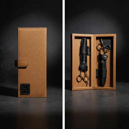 Juntetsu Leather Box For Hair Scissors Storage (SKU: JUN-NGT-S525 JUN-OBX-S55 )