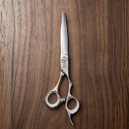 Juntetsu Rose cutting scissor on Japanese wood background