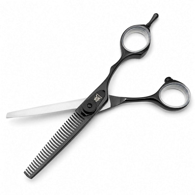 Juntetsu VG Black thinning scissor blades open