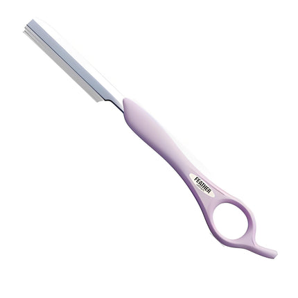 Feather Rakvél með venjulegu handfangi í lavender pastel fjólubláum lit - Rakvél fyrir hárgreiðslumeistara og rakara