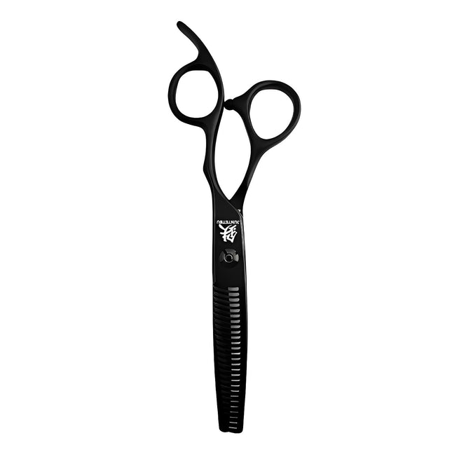 Juntetsu Matte Black Offset Thinning Scissors (SKU: JUN-JMTB-T30)