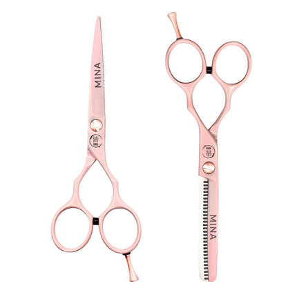 Mina Classic Pastel Pink Professional Shears Set (SKU: MIN-MPNK-S55)