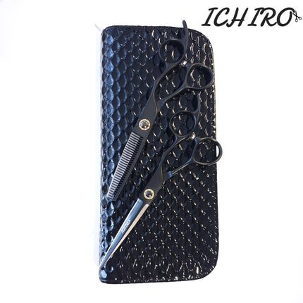 Ichiro Набор черных режущих и филировочных ножниц - Japan Scissors