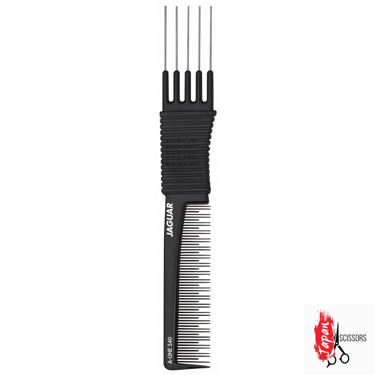 Line Up Comb Jaguar A-Line Comb Black A540: Professional Ionic Metal Prong Teasing ...