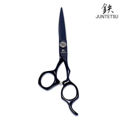 Juntetsu Matte Black Damascus Cutting Scissors - Japan Scissors