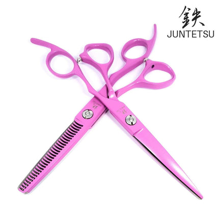 Set di forbici da taglio e sfoltimento rosa Juntetsu - Forbici giapponesi