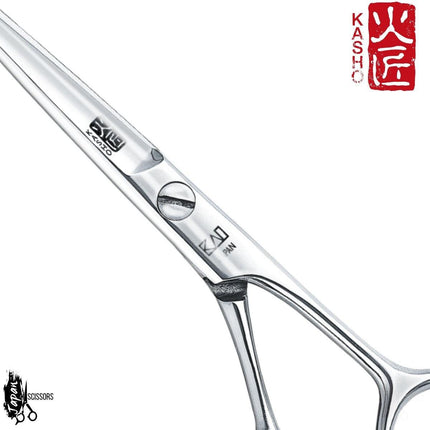 Kasho Синие прямые ножницы для стрижки волос - Japan Scissors