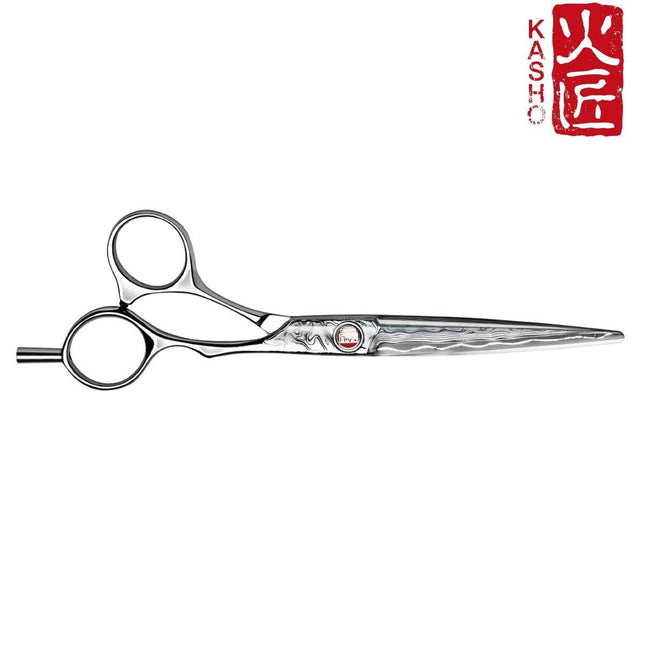 Kasho Damascus Offset Hair Cutting Scissors - Japan Scissors