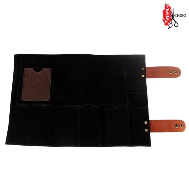 Bolsa enrollable para tijeras de cuero (cartera): protege hasta 12 tijeras - Japan Scissors