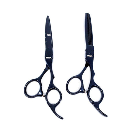 Mina Набор парикмахерских ножниц Matte Black Scissors Offset - Japan Scissors