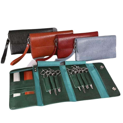Premium Leather Scissor Wallet: 7 Piece Protective Shear Case - Japan Scissors