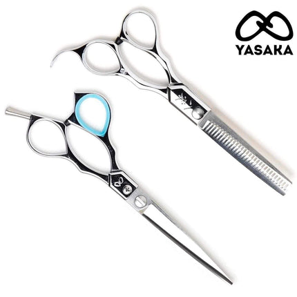 Yasaka Zestaw nożyczek do cięcia offsetowego i przerzedzania - japońskie nożyczki